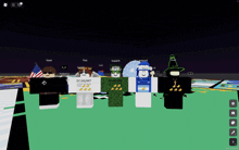 a group of roblox characters are posing for a picture and one of them is wearing a shirt that says dc giant
