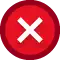 a red button with a white cross inside of it .