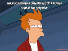 a cartoon character with a caption that says ' ankarada buluşma ' on it