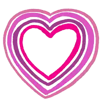 a pink and purple heart with a white center on a white background