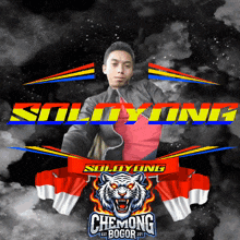 a logo for soloyung chemong bogor with a tiger and flags