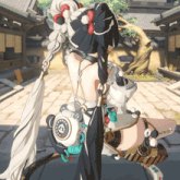 a cartoon character with a clock on her waist that says ' ao ' on it