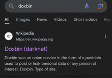 a google search for doxbin shows a wikipedia page