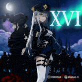 a poster for a video game called xvi with a girl in a uniform