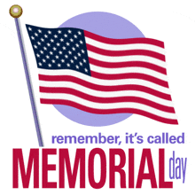 a poster for memorial day with an american flag on a pole