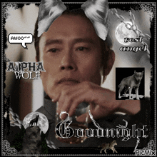 a picture of a man with a wolf 's head and the words rest angel