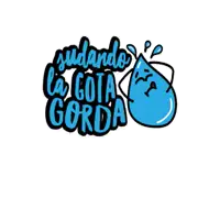 a cartoon drawing of a water drop with the words sudando la gota gorda below it