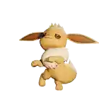 a cartoon eevee is standing on its hind legs