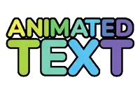 the word animated text is written in a rainbow of colors
