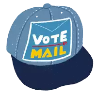a baseball cap that says vote by mail