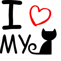 a logo that says " i love my cat "