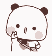 a cartoon panda bear is giving a thumbs up sign while wearing a scarf .