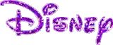the word disney is written in purple on a white background