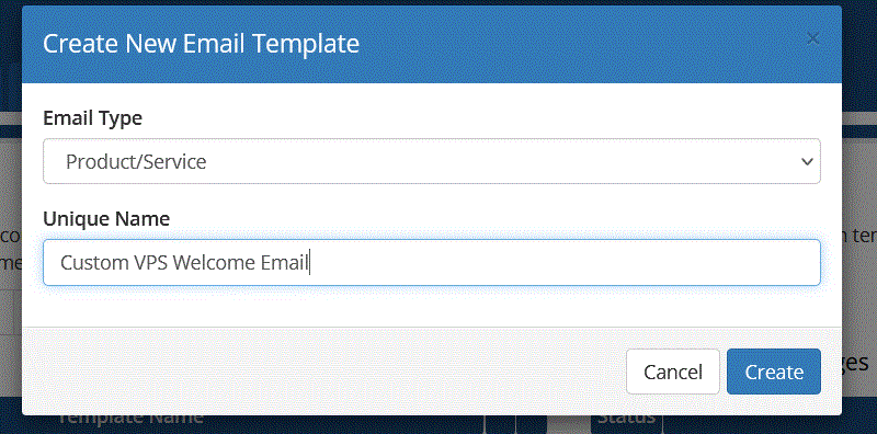 create custom VPS welcome email template create custom VPS welcome email template