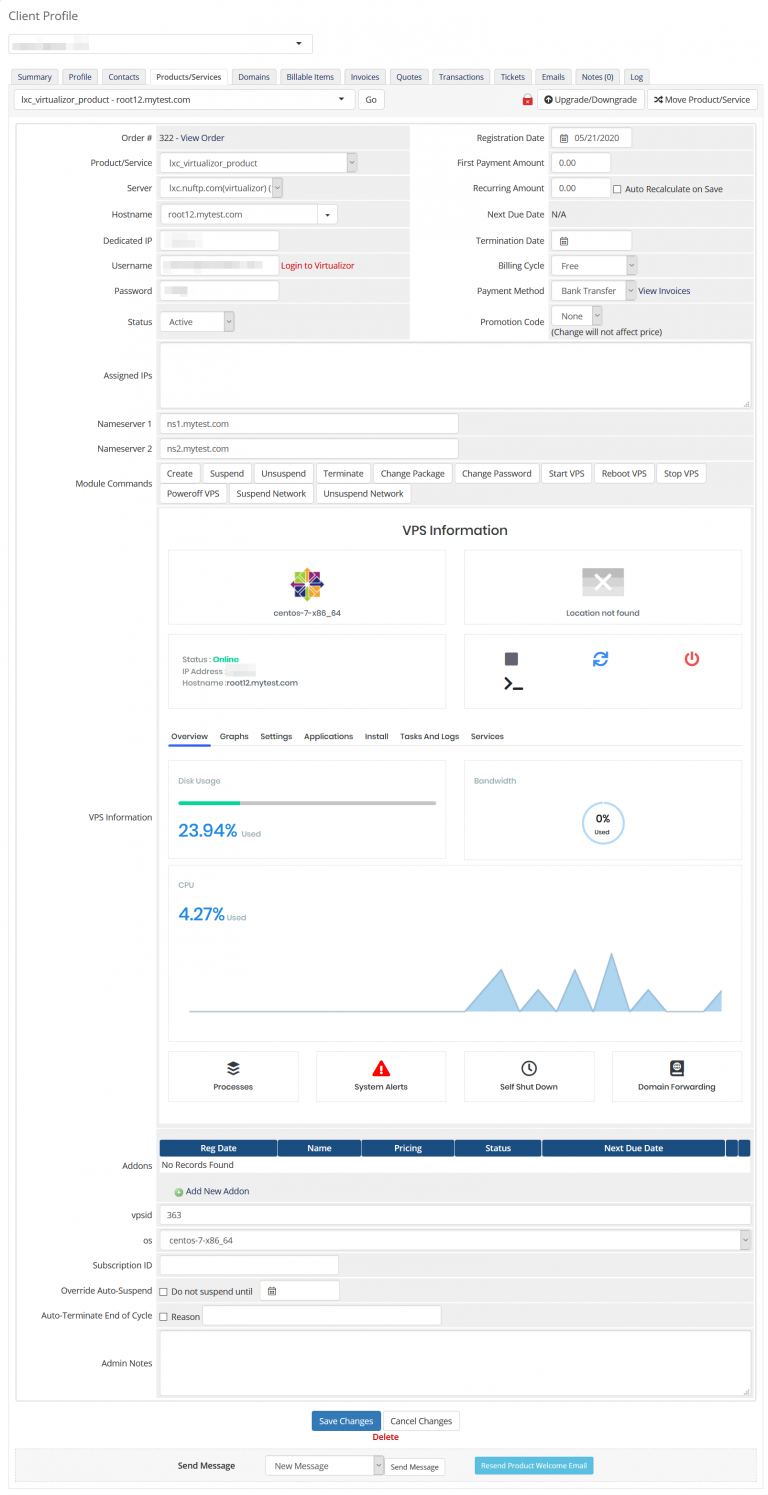 WHMCS Admin Product Management WHMCS Admin Product Management
