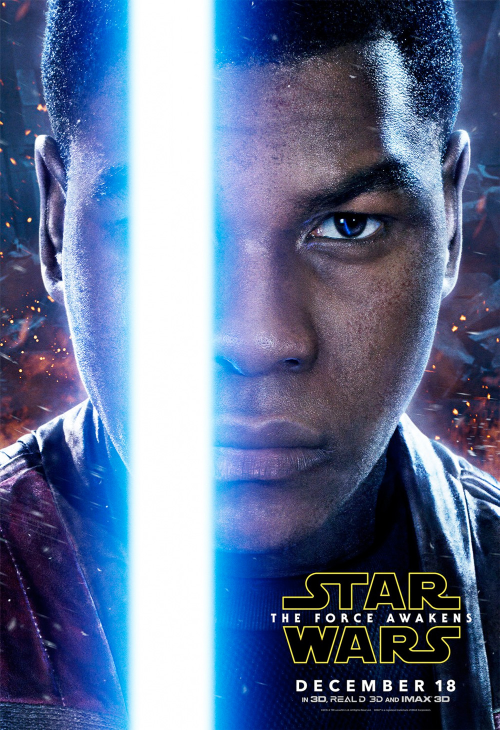 In foto John Boyega (34 anni) Dall'articolo: Star Wars: Il risveglio della forza, i character poster.