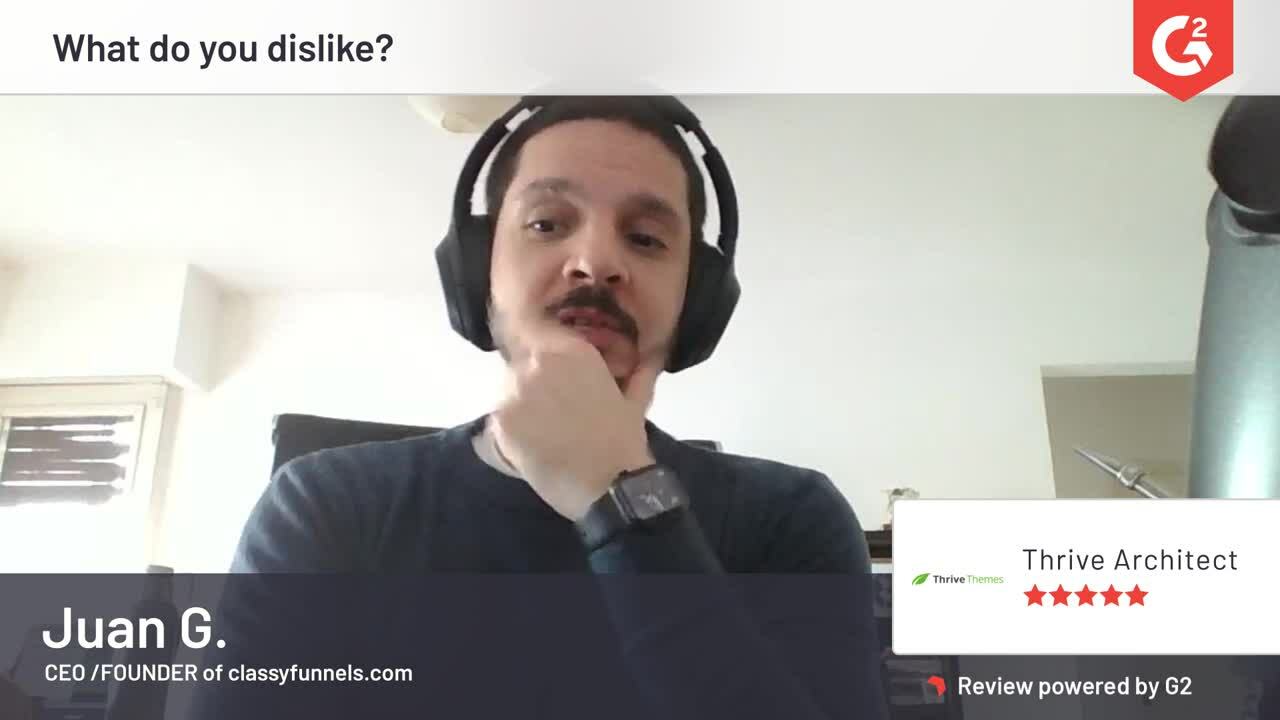 Recensione di Thrive Architect da parte di Juan G.