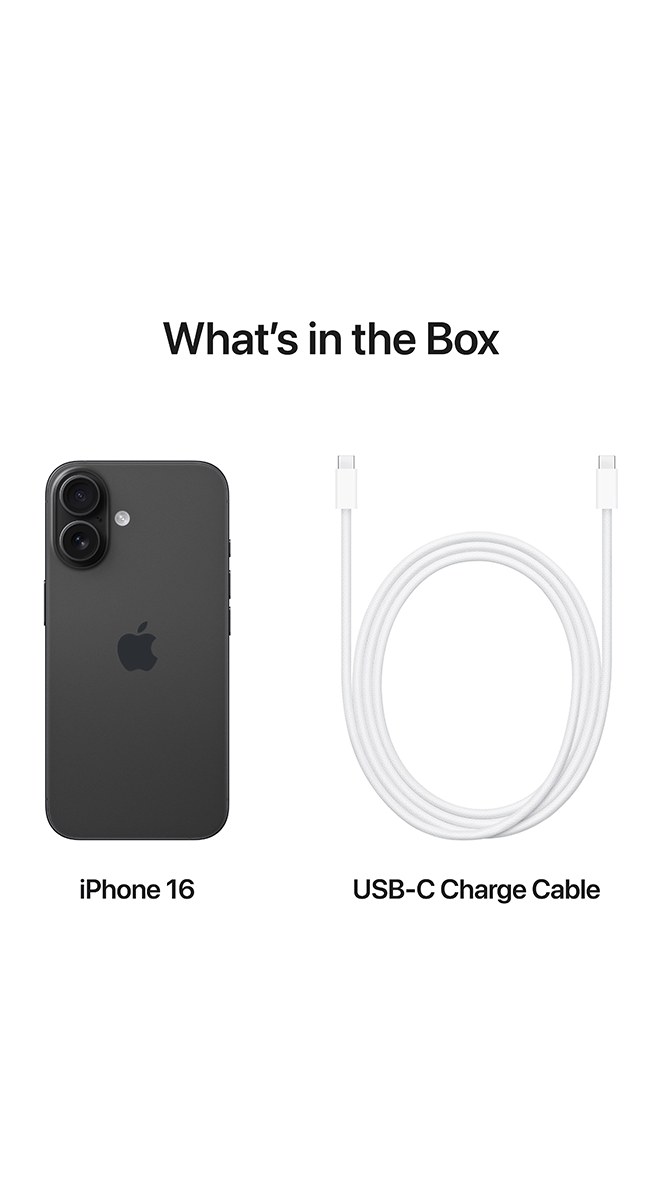 Apple iPhone 16 mit Lieferumfang iPhone 16 und USB C Ladekabel